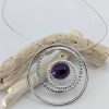 Amethyst Pendant on Sterling Silver Wire Chain