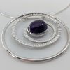 Amethyst Pendant on Sterling Silver Wire Chain