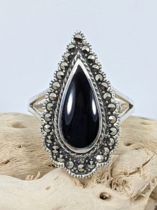 Black Onyx & Marcasite Ring