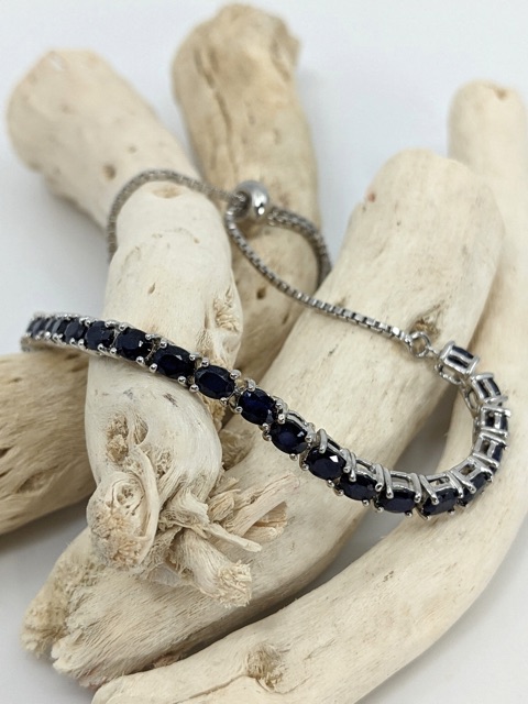 Adjustable Lariat Bracelet, Sapphire