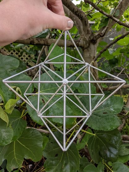 Large Hanging Merkaba Star, Silver, Optional Suncatcher