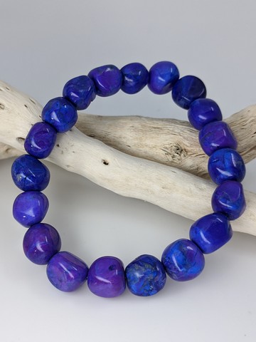 Stretch Bracelet, Purple Howlite (Dyed)
