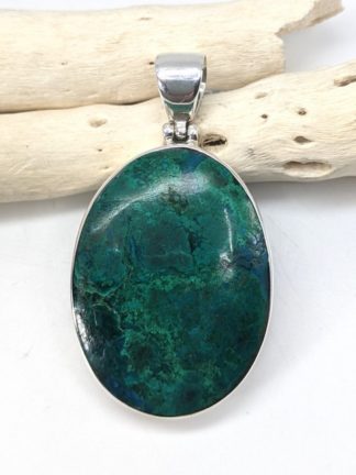 Chrysocolla Pendant in Sterling Silver
