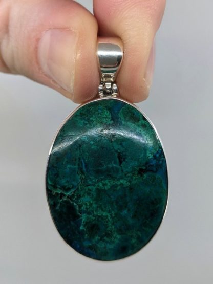 Chrysocolla Pendant in Sterling Silver