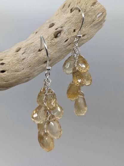 Natural Citrine Earrings, Drops