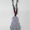 Lilac Jade Hand Carved Quan Yin Necklace