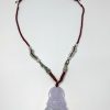Lilac Jade Hand Carved Quan Yin Necklace
