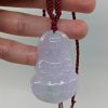 Lilac Jade Hand Carved Quan Yin Necklace