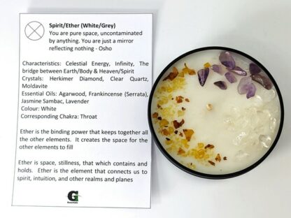 Elemental Magic Candle: Spirit / Ether: Celestial Energy, Infinity. Tibetan Mountain Temple, 100% Soy Wax Candle.