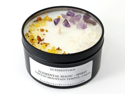 Elemental Magic Candle: Spirit / Ether: Celestial Energy, Infinity. Tibetan Mountain Temple, 100% Soy Wax Candle.