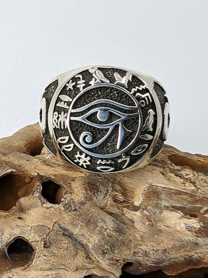 Egyptian Eye of Ra & Ankh Ring