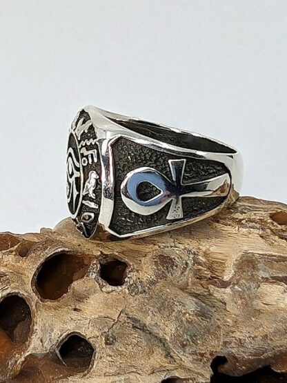 Egyptian Eye of Ra & Ankh Ring