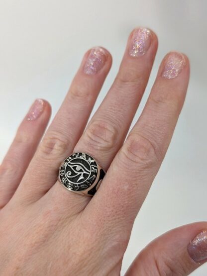 Egyptian Eye of Ra & Ankh Ring