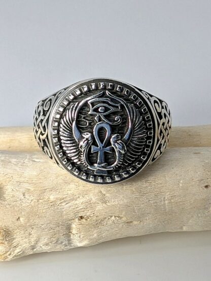 Egyptian Ankh & Eye of Horus Ring