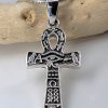 Egyptian Ankh with Eye of Horus & Hieroglyphics Pendant