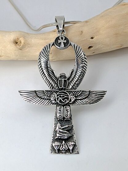 Egyptian Ankh with Wings of Isis Pendant