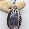 lepi-p-100 Lepidolite AAA Grade Wire Wrapped Pendant