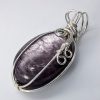 lepi-p-100 Lepidolite AAA Grade Wire Wrapped Pendant