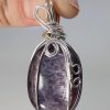 lepi-p-100 Lepidolite AAA Grade Wire Wrapped Pendant