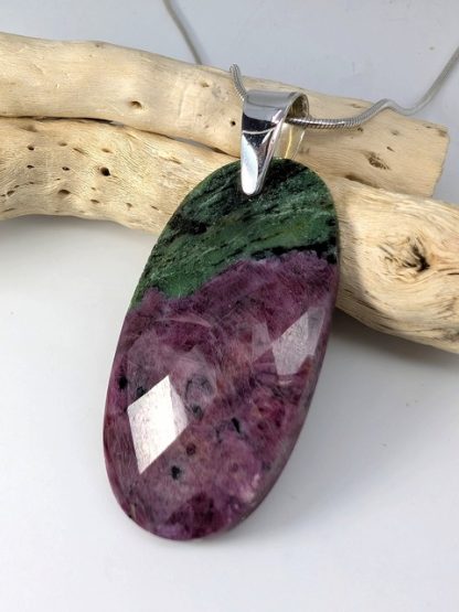 rubyz-p-007 Ruby in Zoisite (Anyolite) Pendant