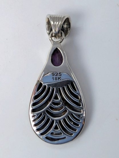 ameth-p-137 Amethyst Pendant with Gold Plated Detail