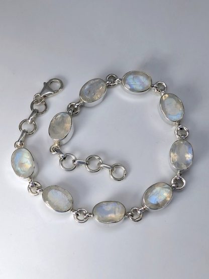 Moonstone Bracelet, Adjustable moon-b-002