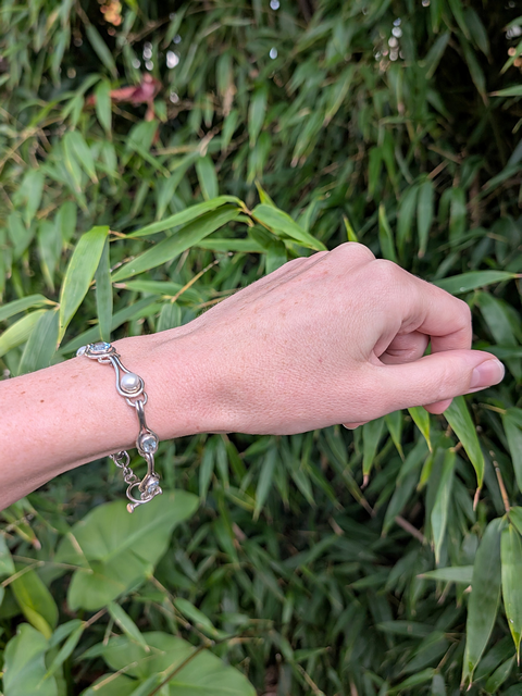 Blue Topaz & Freshwater Pearl Bracelet